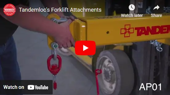 A clickable YouTube Thumbnail of a video about Forklift Attachments